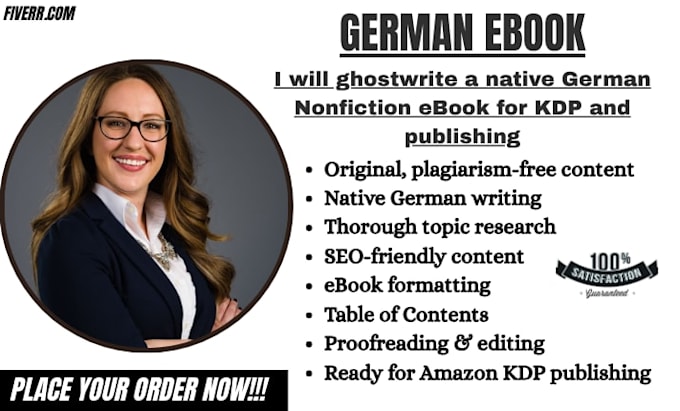 be your native german ebook ghostwriter, fiction or nonfiction ebook, amazon KDP