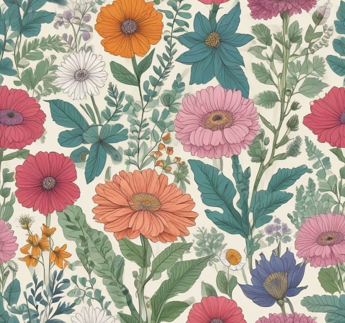design vector botanical illustrations of flowers