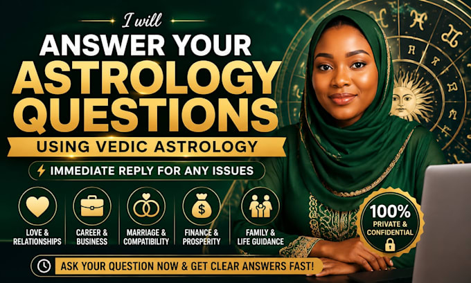 answer your questions using vedic astrology with immediate reply for any issues