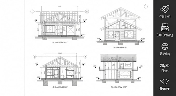 draft timber wood structure, framing plan foundation and trusses plan for permit