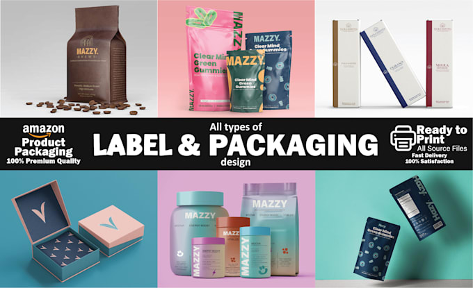 design mylar bag, pouch, supplement label or product packaging
