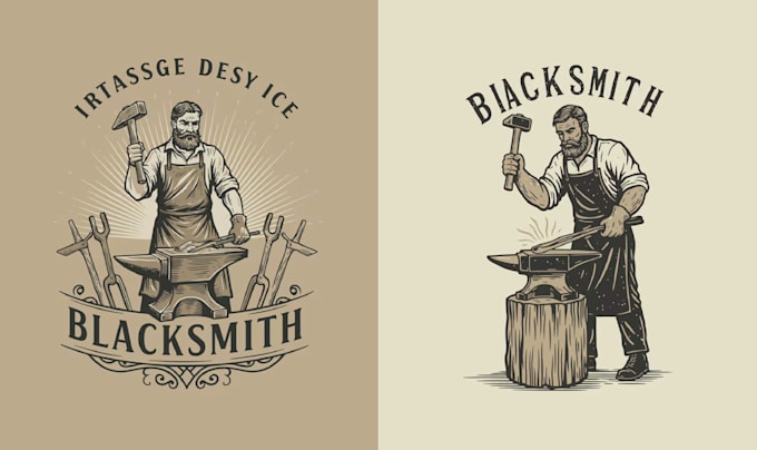 make vintage hand drawn lumberjack smith craftsman logo