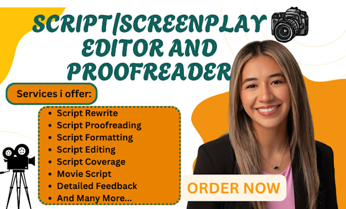 do script editing, formatting, and proofreading for movie script feature film