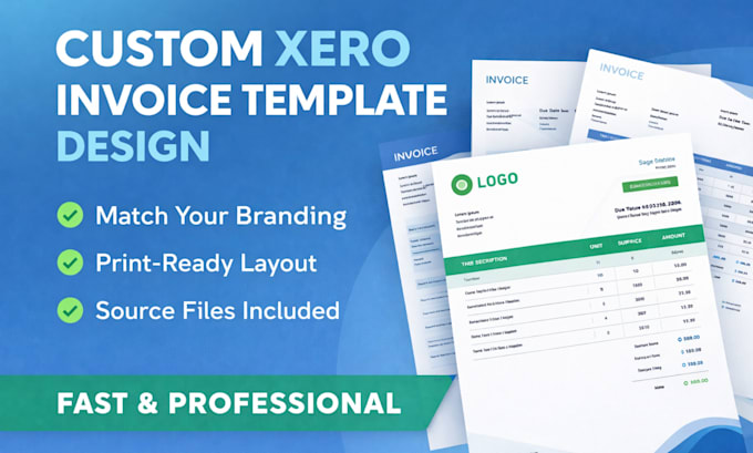 create a custom xero invoice template design, redesign xero