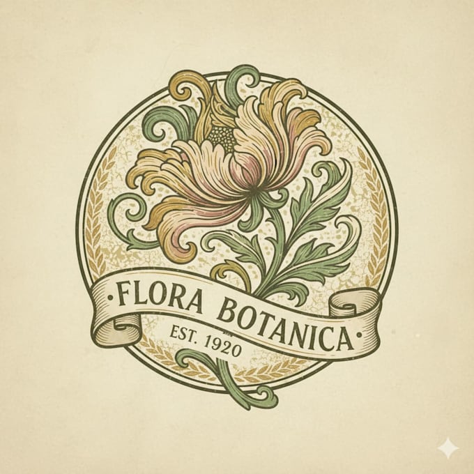 design a vintage flower logo with timeless elegance