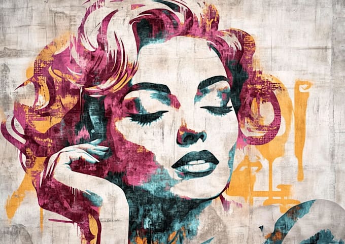 do a custom face stencil in graffiti art style