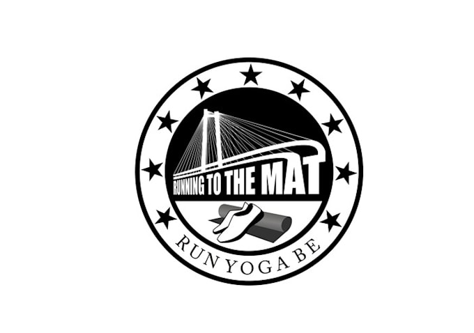 design modern a running and yoga group logo