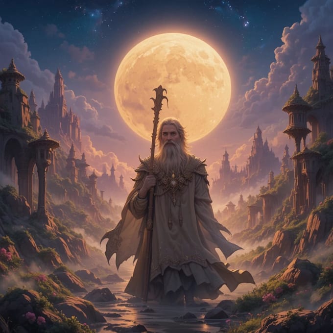 create fantasy landscape illustration