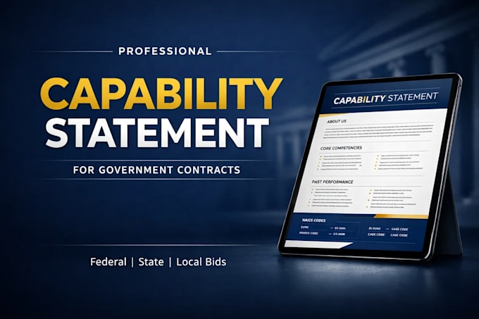 write a professional capability statement for government contracts