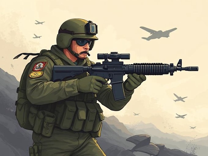 create military themed illustration for you