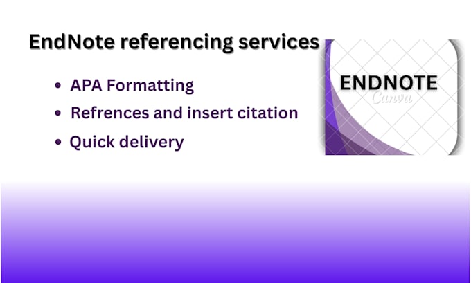manage, format your references and citations using endnote