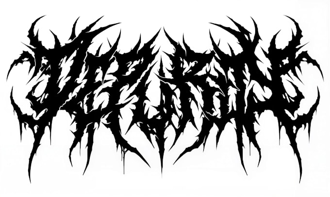 create a black, slam, death metal logo for your band