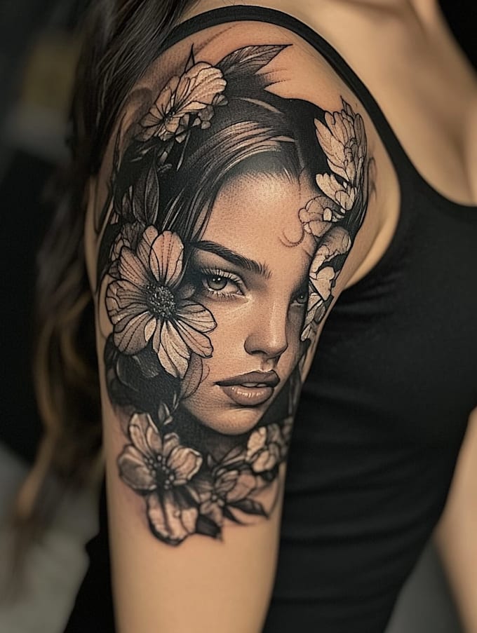 custom an abstract black tattoo design