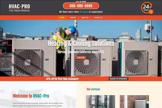 build website for hvac and generate lead through ads