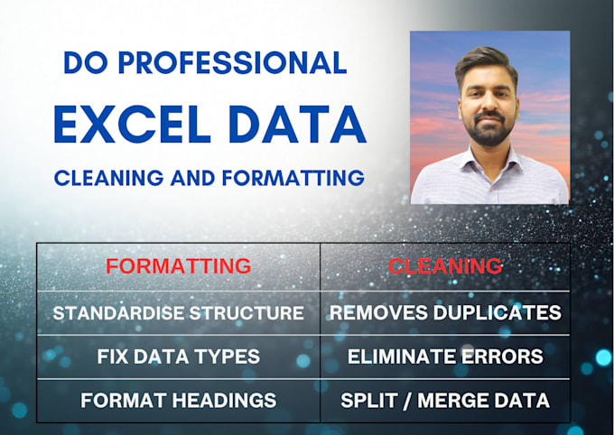 be your excel expert for data cleanup and formatting