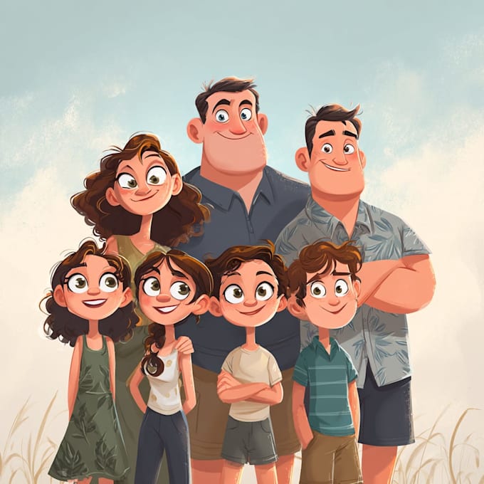 draw family portrait illustration