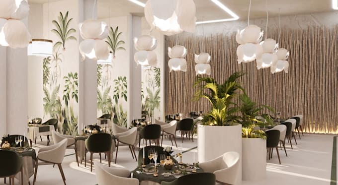 Renovate 3d hotel banquet room,design dinning hall,interior render,4k ...