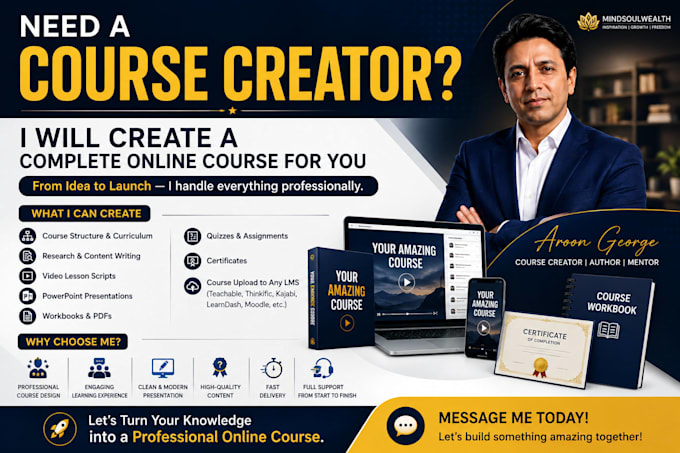 create complete online course, development