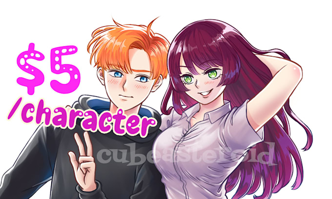 create japanese anime style illustration characters