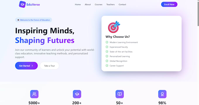 Create a modern, responsive website using react and tailwind css ...