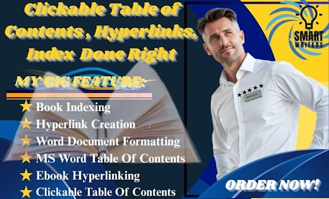 create clickable table of content, book indexing and hyperlink