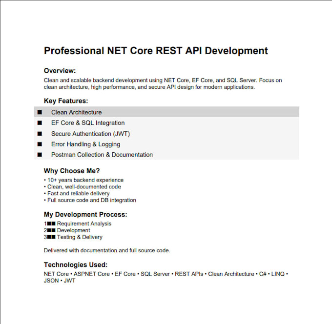 Develop scalable aspnet core backend services by Yilmazbackend | Fiverr