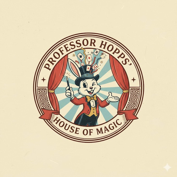 create an old school cartoon character logo