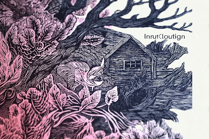 draw linocut illustration for tshirt design