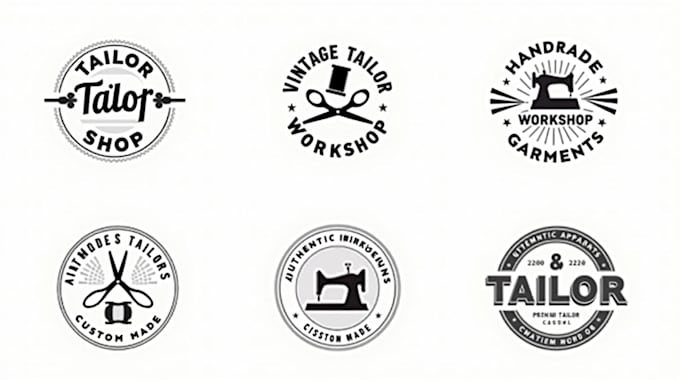 design awesome tailor shop logo set