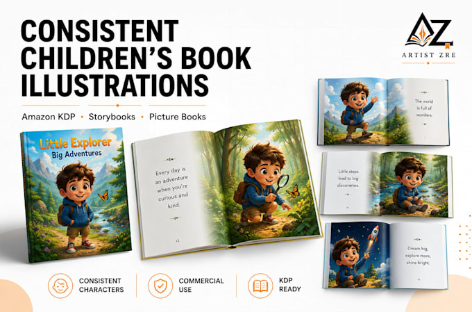 create children book illustrations for amazon KDP