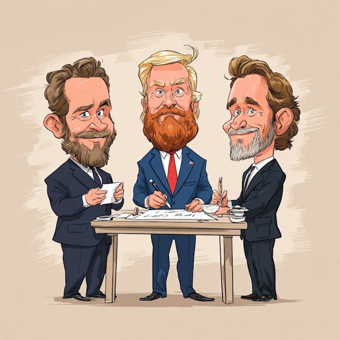 draw political cartoons illustrations