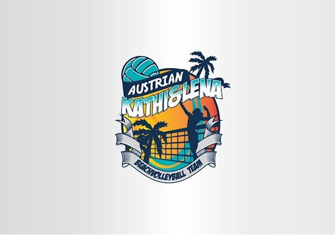 design wonderful beach volleyball team logo