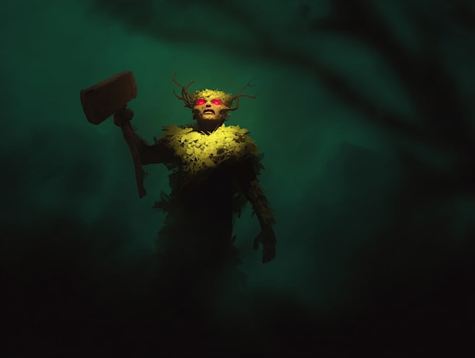create a fantasy dark sorcerer portrait with arcane power