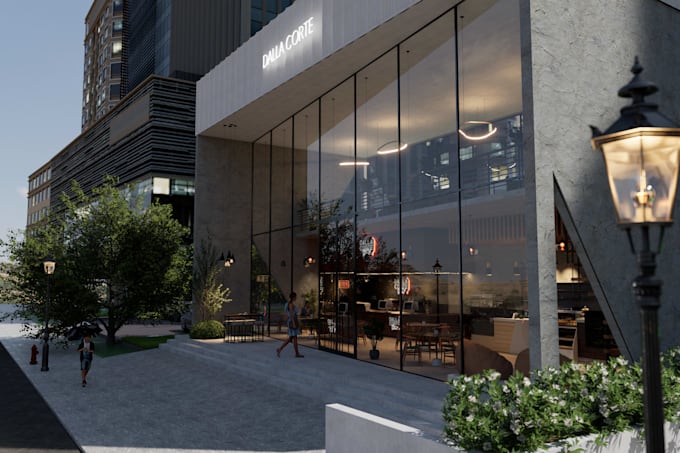 do realistic 3d design, your cafe, restaurant, office, store