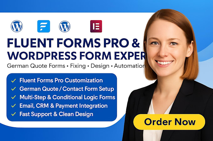 fix, create or design german quote wpform, fluent forms pro, fluent form expert