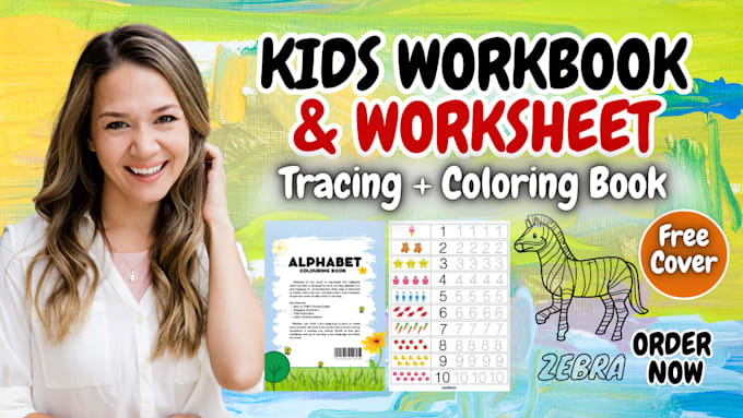 create kids tracing and dot joining activity worksheet, activity book