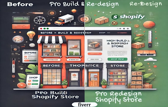 build, design, redesign modern, converting shopify drop shipping, automation