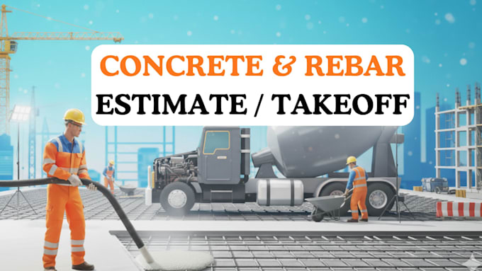 provide concrete takeoff or estimate including reinforcement quantity