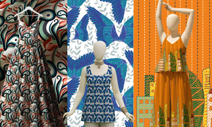 surface pattern design for fabric and print on demand