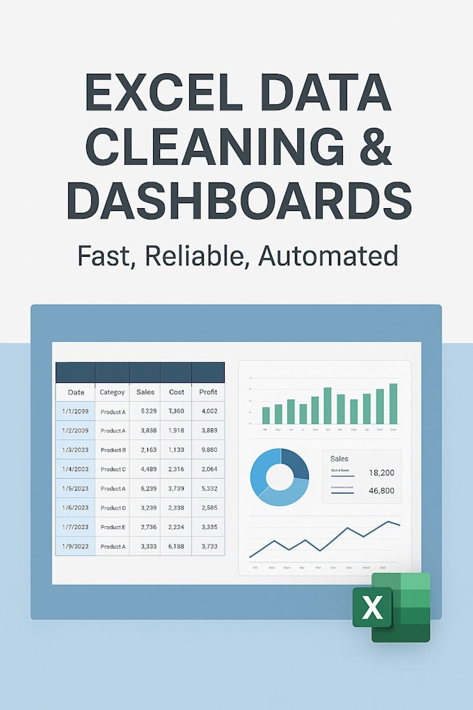 excel data cleaning, formatting, and interactive dashboards