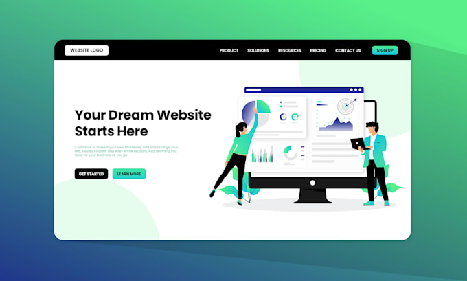 create modern website graphics and flat landing page illustrations
