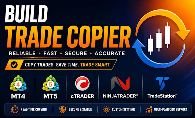 build trade copier for mt4, mt5, ctrader, ninjatrader or tradestation