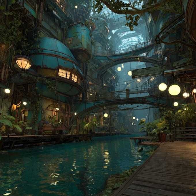 create high quality 3d environment art, concept art, fantasy art, sci fi art