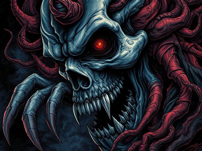 draw detailed illustration dark art