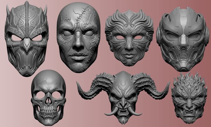 sculpt 3d mask 3d helmet cosplay mask and armor 3d custom mask for printing