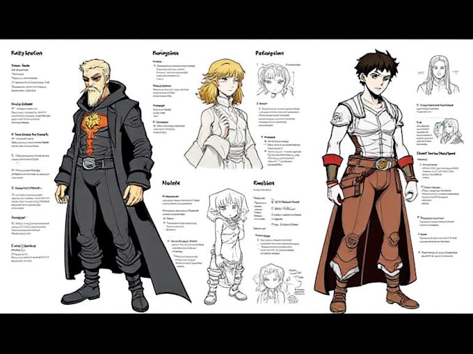 create character reference sheets for you