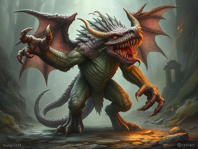 draw fantasy creatures and custom monster illustration