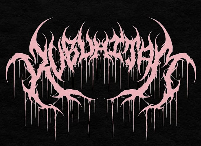 draw brutal death or black metal logo