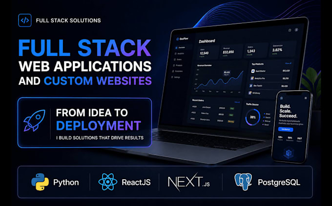 build full stack web applications and custom websites