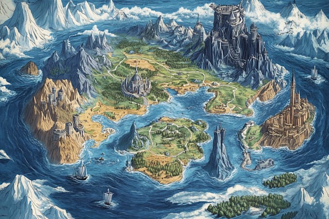 Create city, event, tourist, and fantasy map illustration by ...
